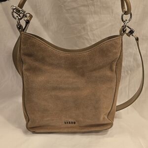 STAUD Beige Suede Shoulder Bag.... Like New!  Used Once Only